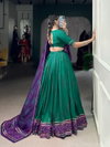 Green Colour Gauri Tussar Silk With Bandhej Print With Gotta Patti Lace Lehenga With Blouse Dupatta LNB1250
